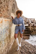 Blue washed oversized shirt